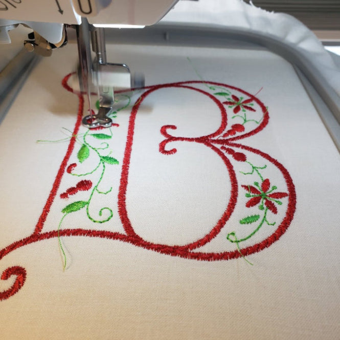 Hoop embroidery Initial