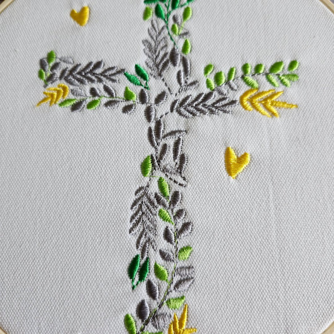Hoop Embroidery Cross