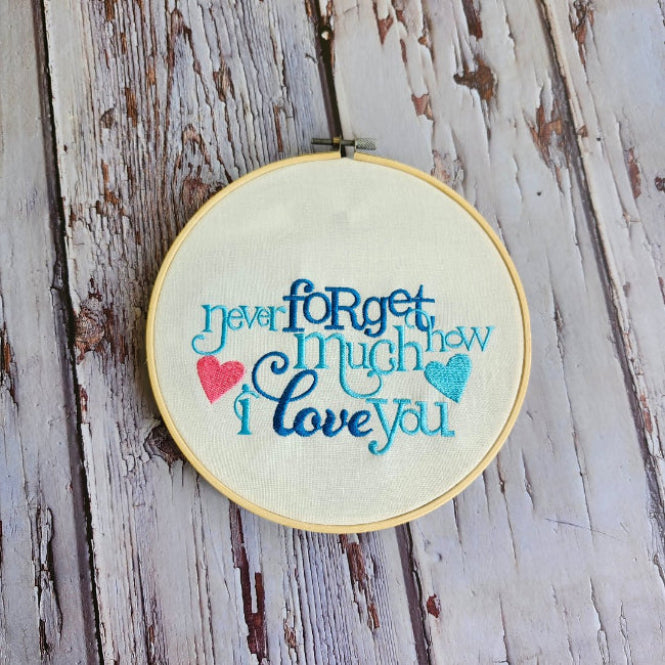 hoop embroidered quote