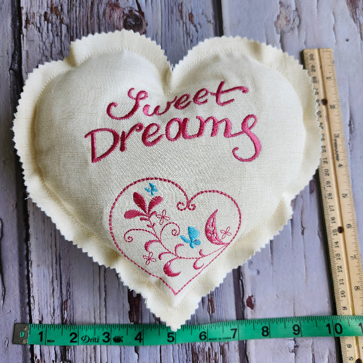 Pillow heart embroidery