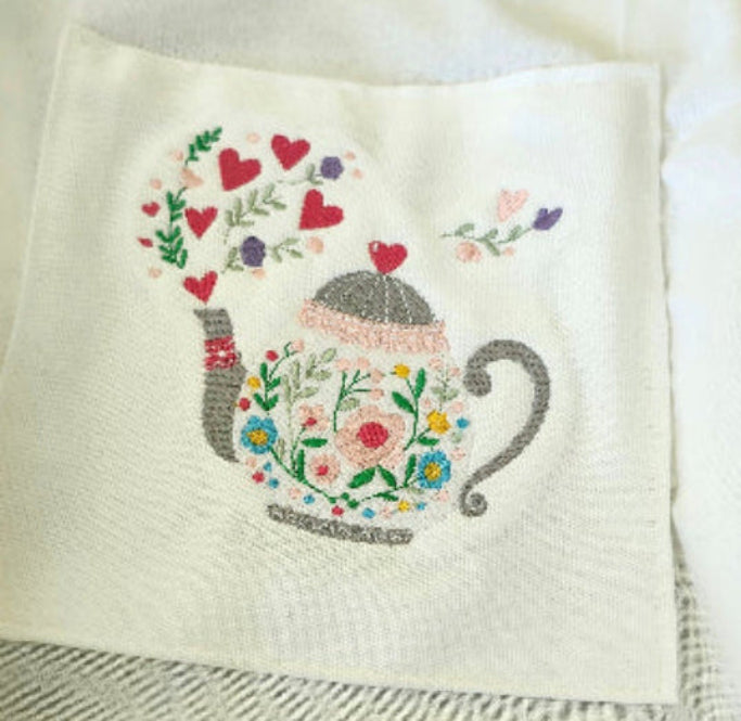 tea pot flour sack towel