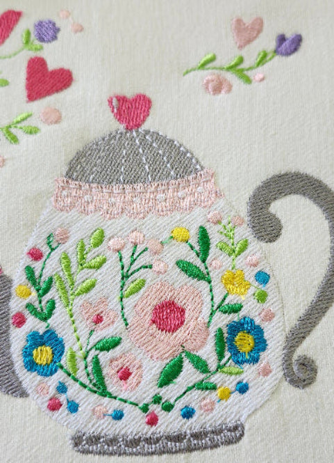 floral hoop tea pot