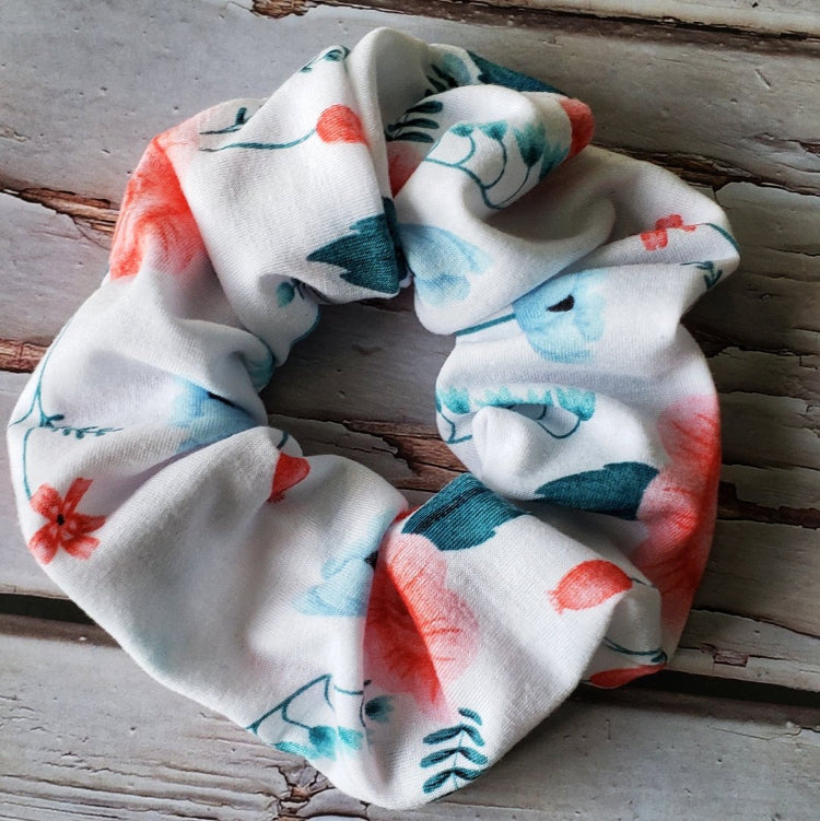 Flannel floral scrunchie