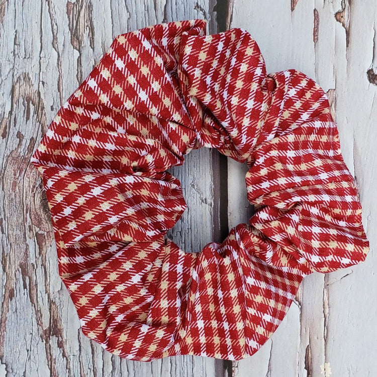 plaid cotton scrunchie