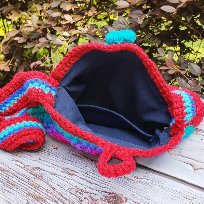 crochet round mochila