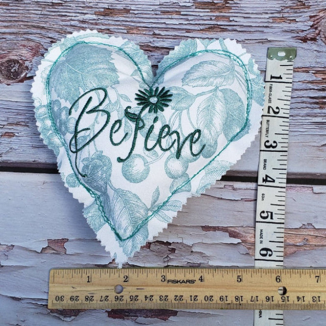 embroidered fabric heart