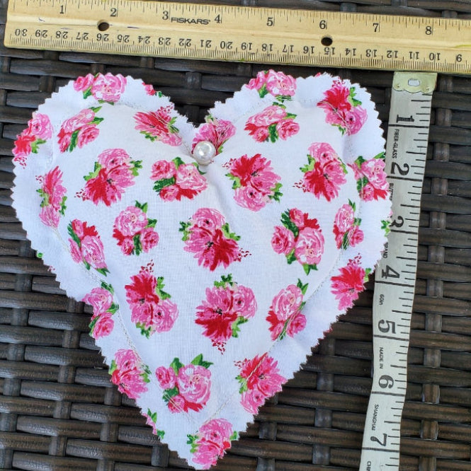 Fabric floral hearts