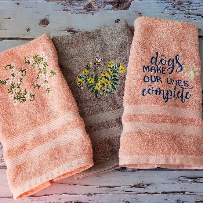 Towels embroidered