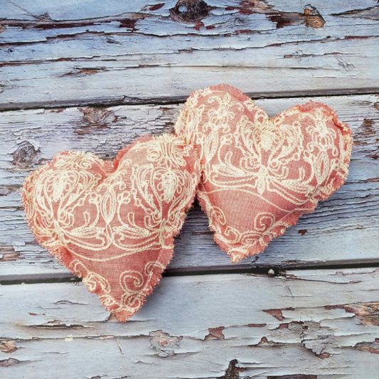 embroidery retro hearts