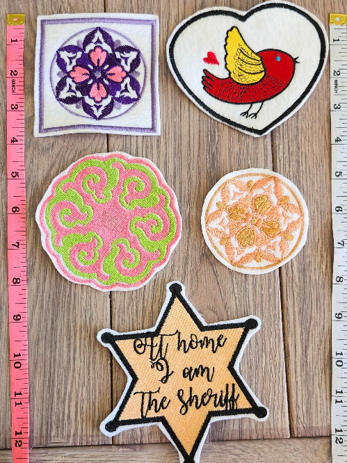 Appliques embroidered