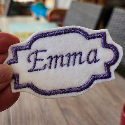 patch shape embroidered