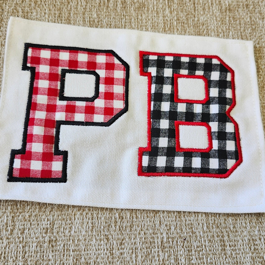 Plaid Letters Applique