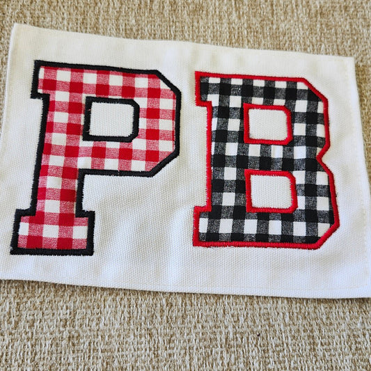 Plaid Letters Applique