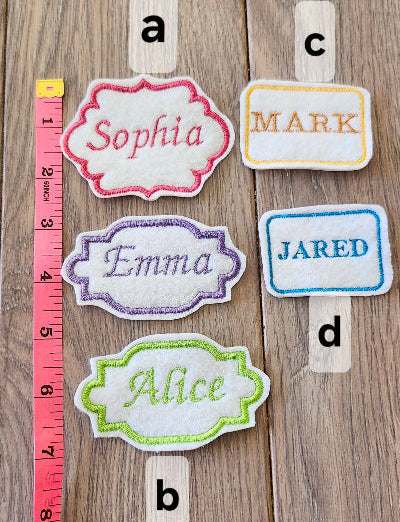 Shape patches embroidered