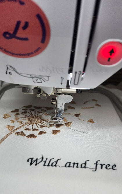 embroidered dandelion towel