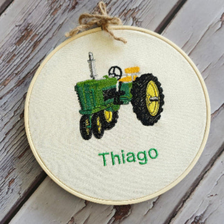 Hoop Embroidered Tractor