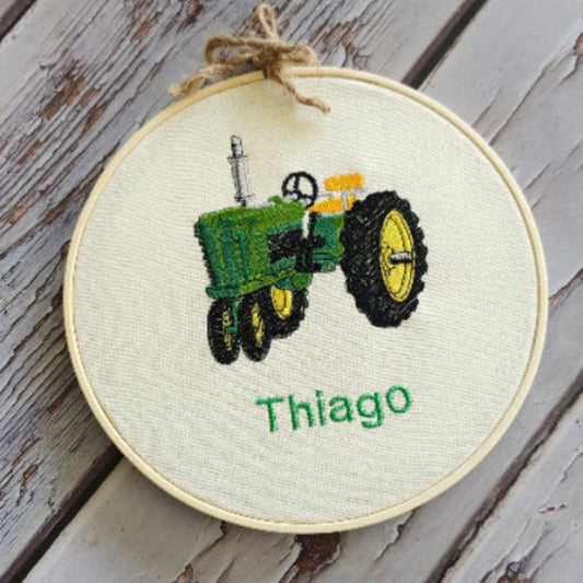 Hoop Embroidered Tractor