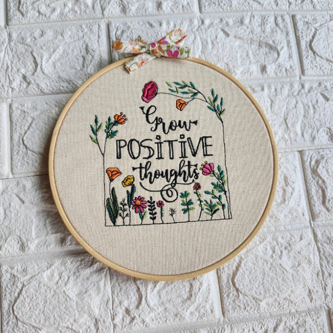 Hoop Embroidery Quote