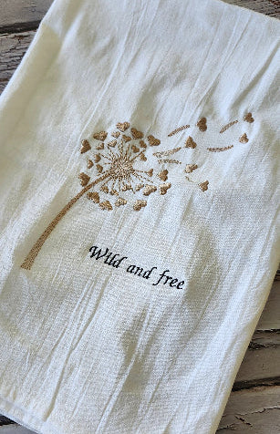 tea embroidered towel