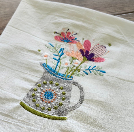 Tea Towel embroidered