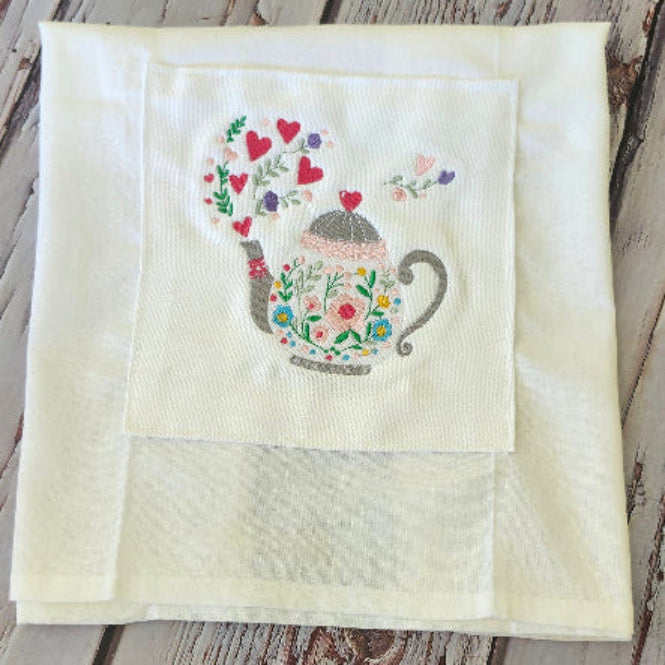 tea pot towel floral