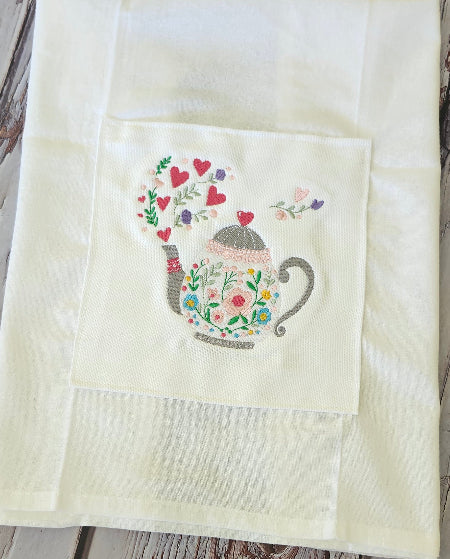 tea towel tea pot