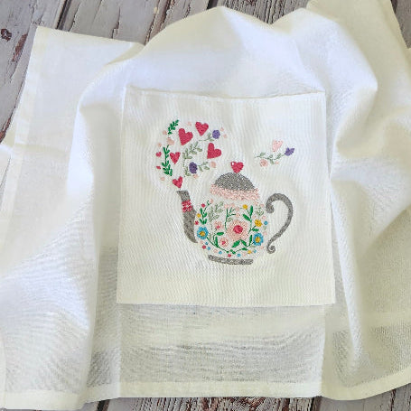 floral tea pot towel