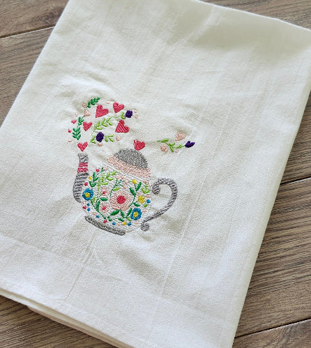 tea towel tea pot