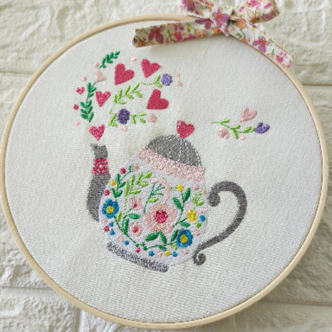 floral tea pot hoop