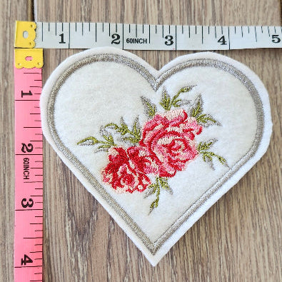 heart roses patch