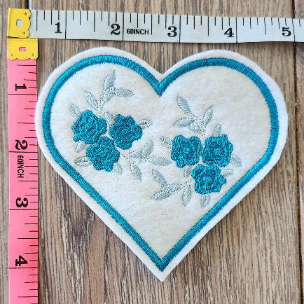 heart blue patch